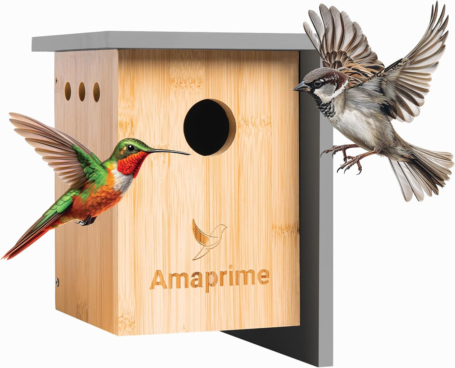 Amaprime® Wooden Bird House – Bule Bird House, Durable Birdhouses for Outdoor